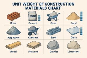 Read more about the article Unit Weight of Construction Materials Chart